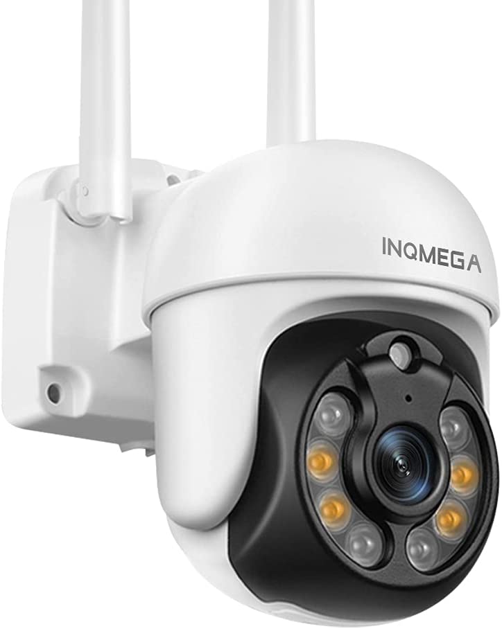 INQMEGA TUYA PTZ Camera Outdoor, 3MP Security Home Surveillance Camera with 2.4G WiFi, Waterproof IP Wireless Camera, Color Night Vision，Two-Way Audio, Motion Detection, Cloud & SD Card - Tophatter Daily Deals
