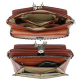 Concealed Carry Evelyn Leather Crossbody Lockable Handbag Handgun Purses - Tophatter Daily Deals