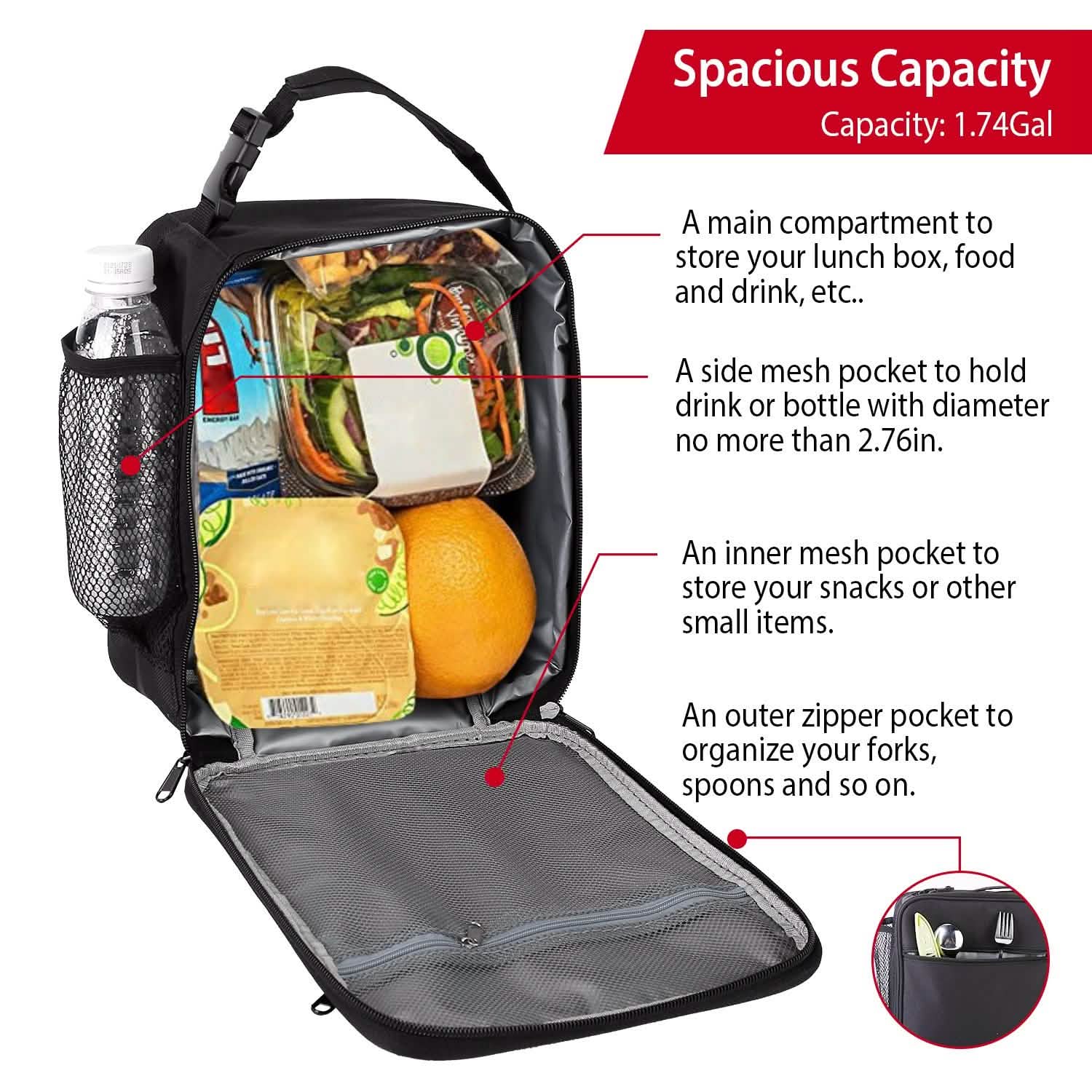 Insulated Portable Lunch Box Kitchen Storage - Tophatter Daily Deals