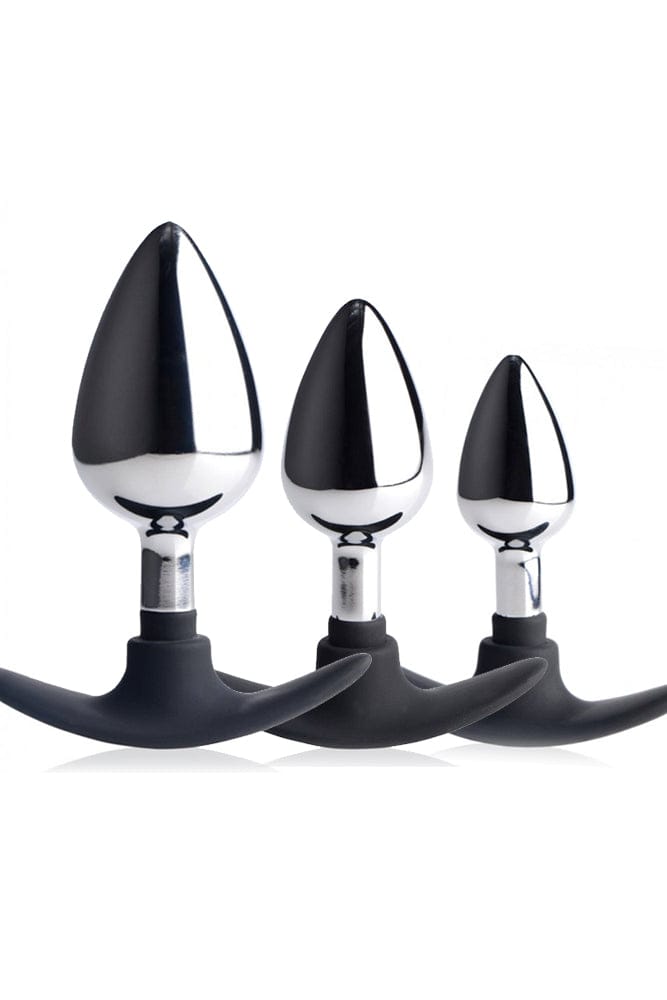 XR Brands - Master Series - Dark Invader Metal and Silicone Anal Plug Sex Toy - Tophatter Daily Deals