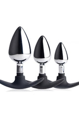 XR Brands - Master Series - Dark Invader Metal and Silicone Anal Plug Sex Toy - Tophatter Daily Deals