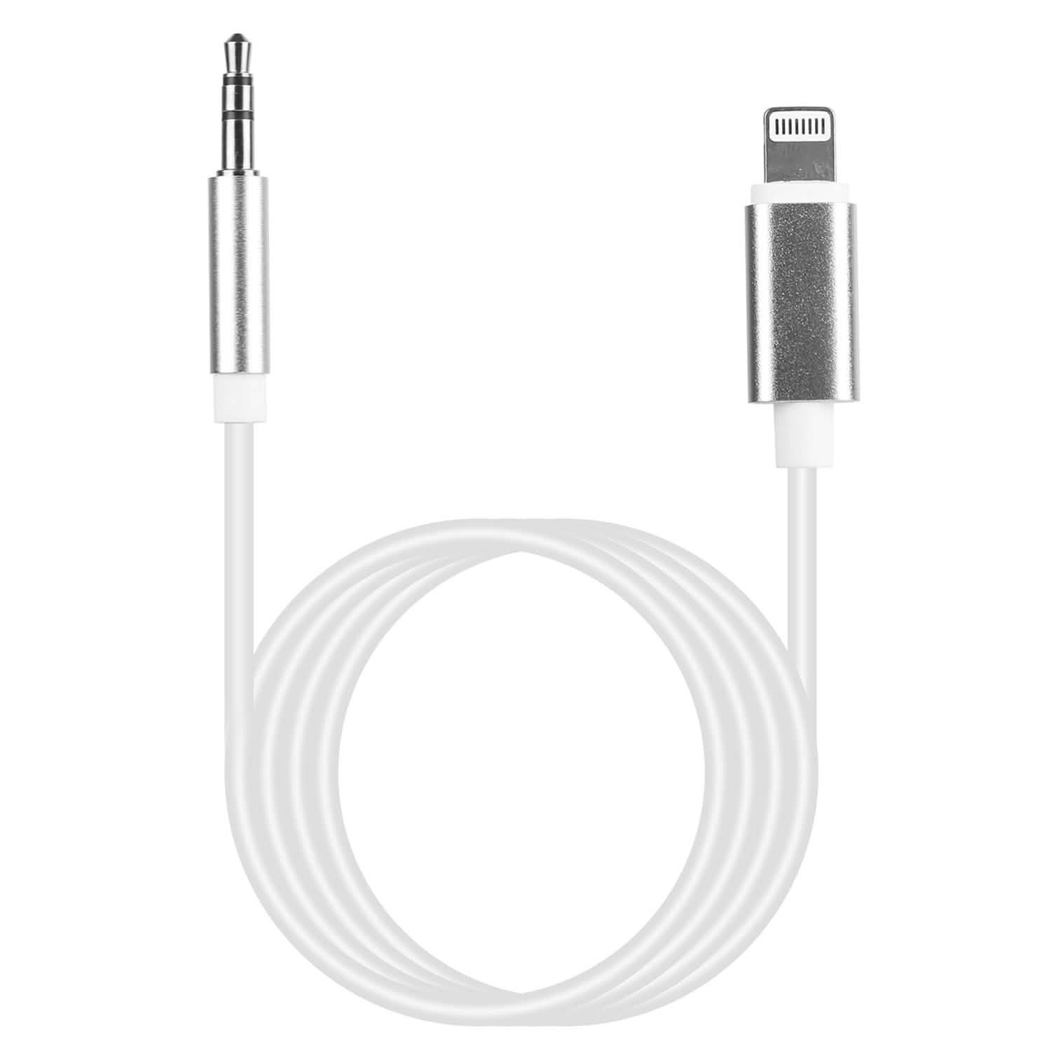 iOS 8 Pin to 3.5mm Aux Audio Adapter Cord White Mobile Accessories - Tophatter Daily Deals