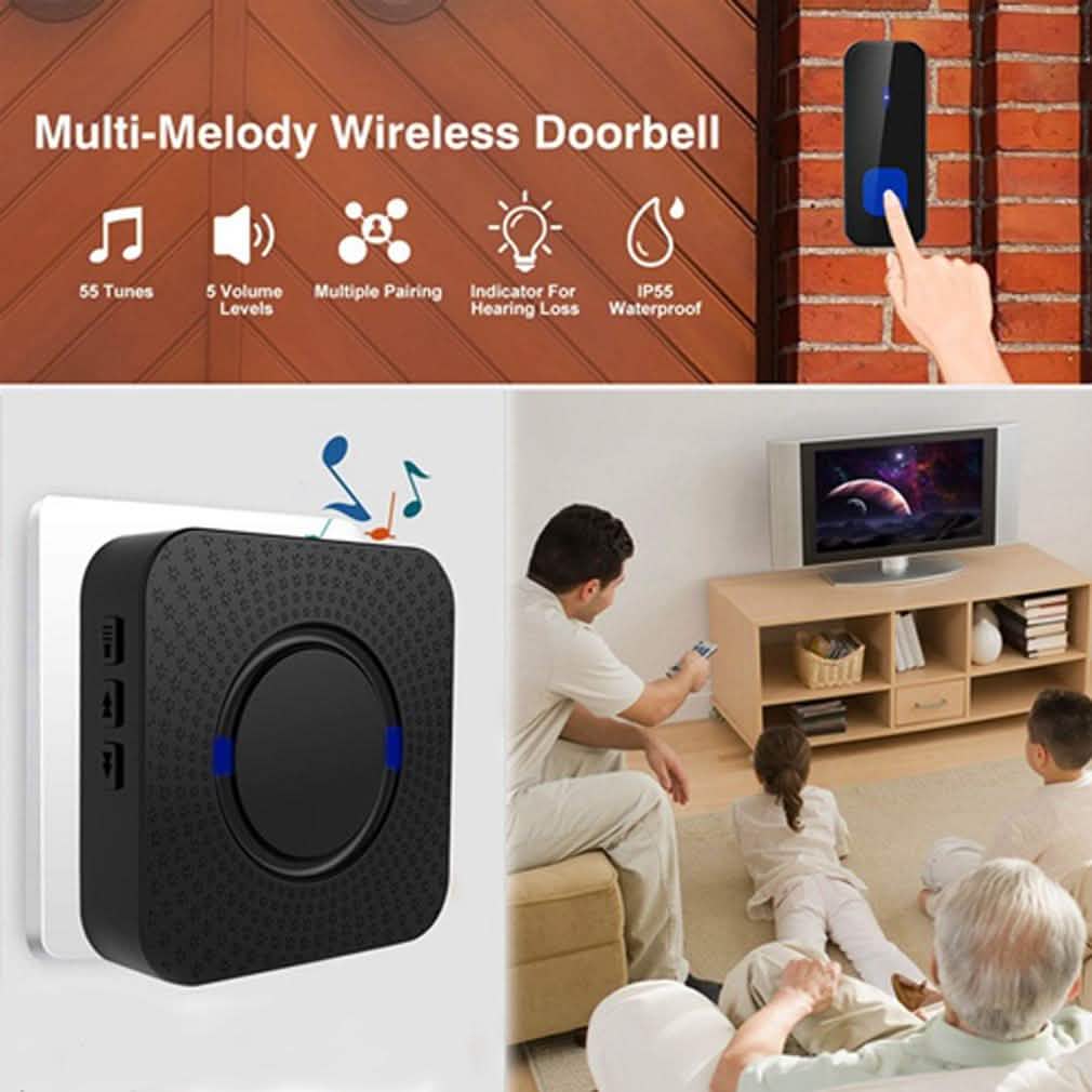 IP55 Waterproof Multi-Melody Wireless Doorbell Rings Household Appliances - Tophatter Daily Deals