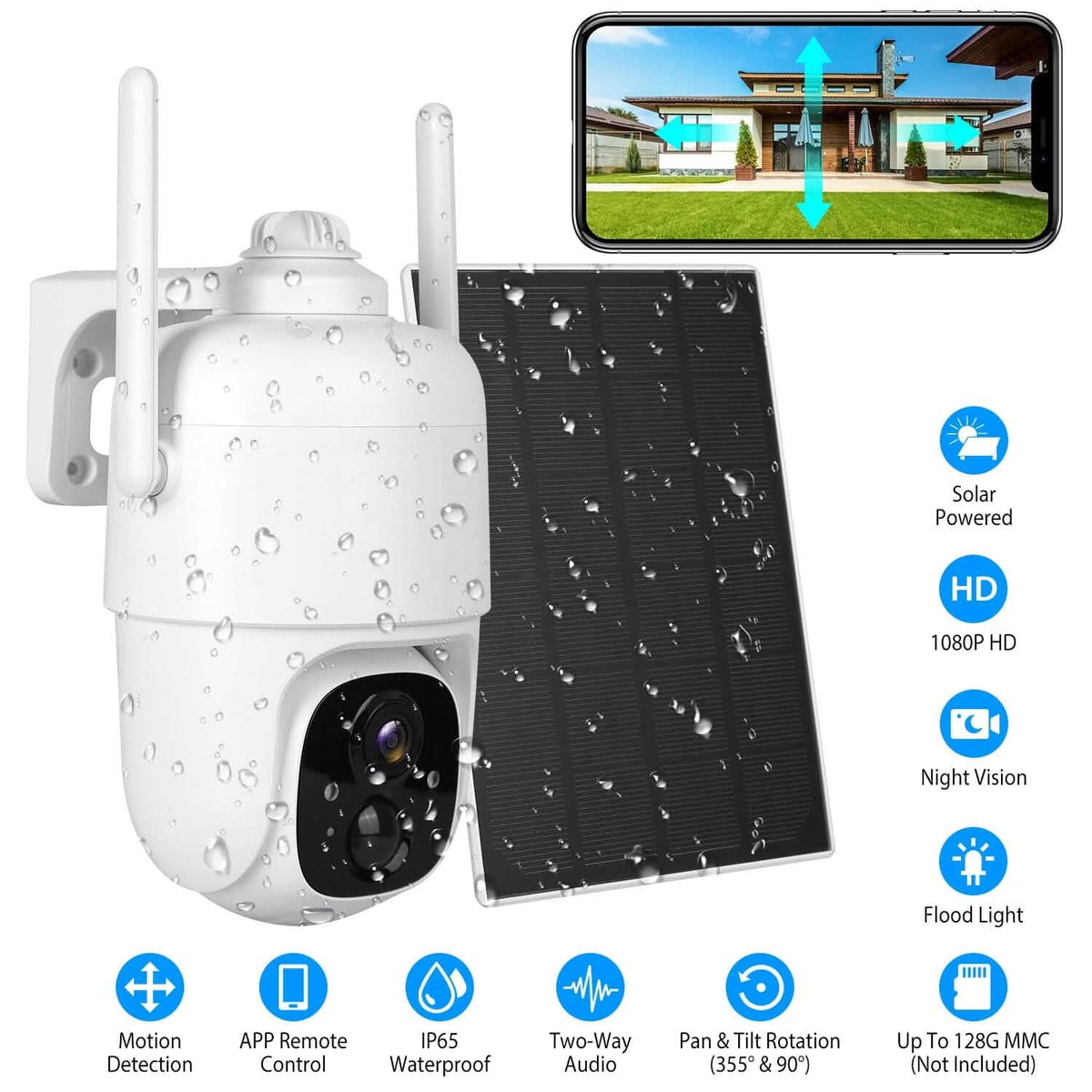 IP65 Solar Wireless Security Camera Smart Home & Security - Tophatter Daily Deals