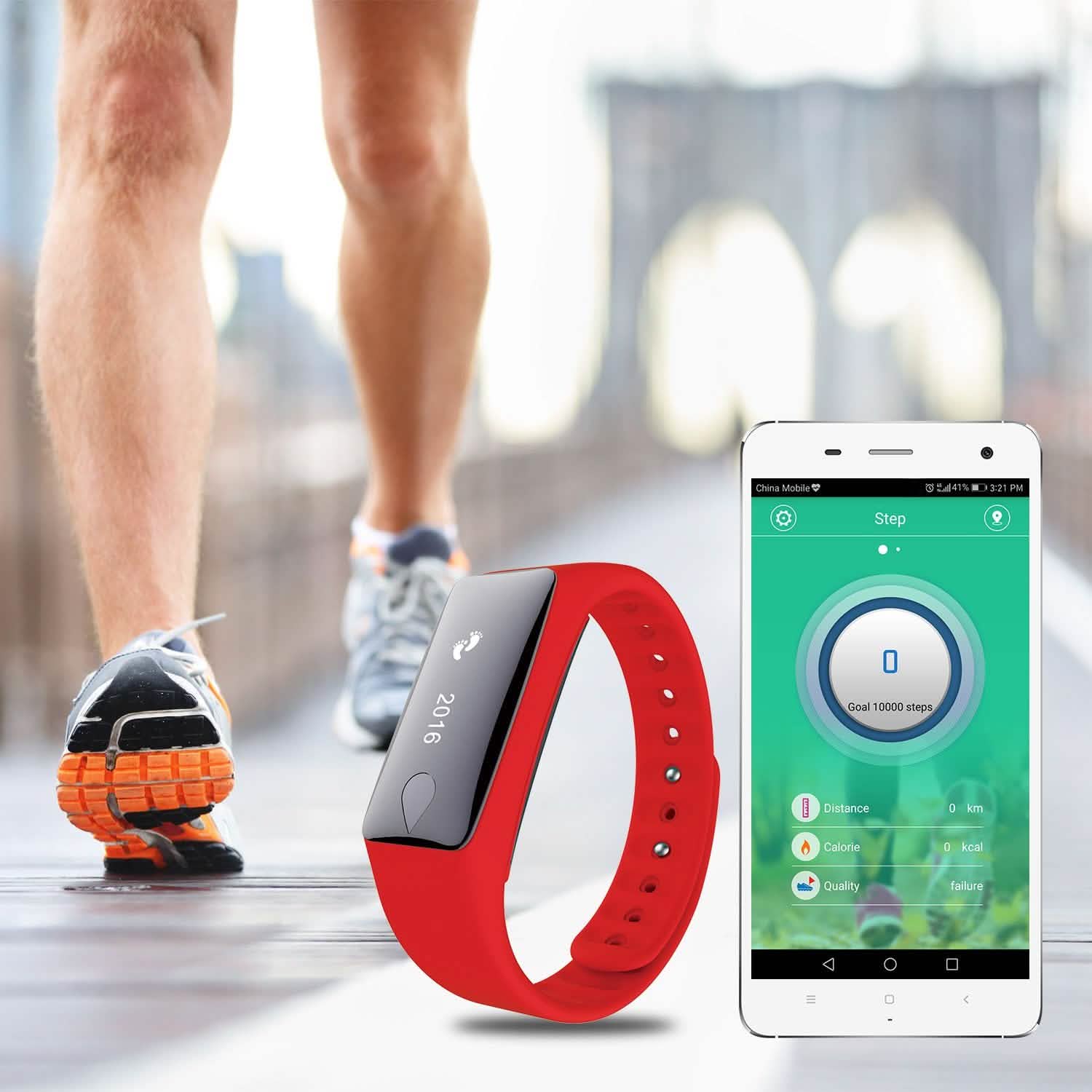 IP67 Fitness Tracker Watch with Heart Rate Monitor and Step Counter Fitness & Exercise - Tophatter Daily Deals