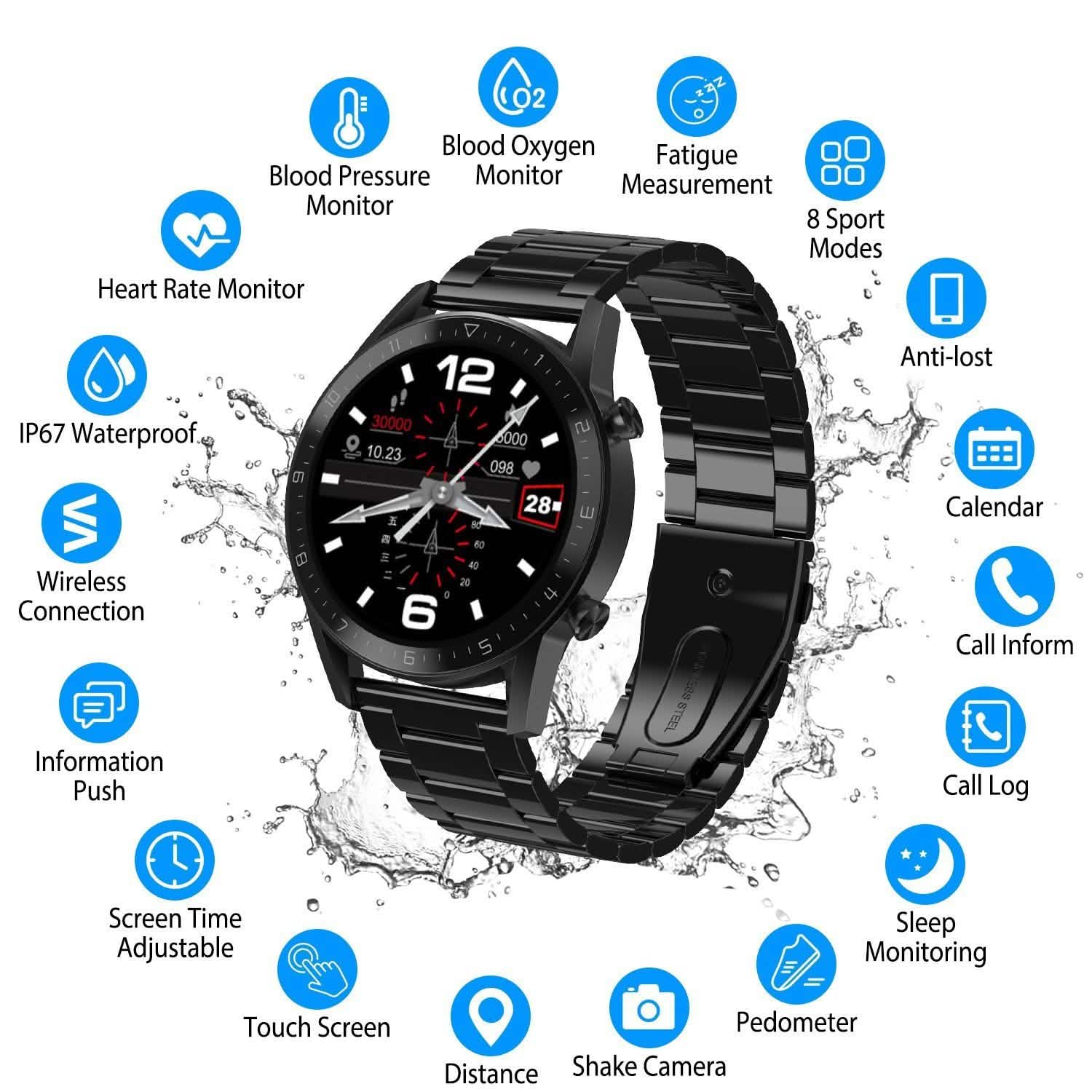 IP67 Waterproof Wireless Smartwatch Fitness Tracker Smart Watches - Tophatter Daily Deals