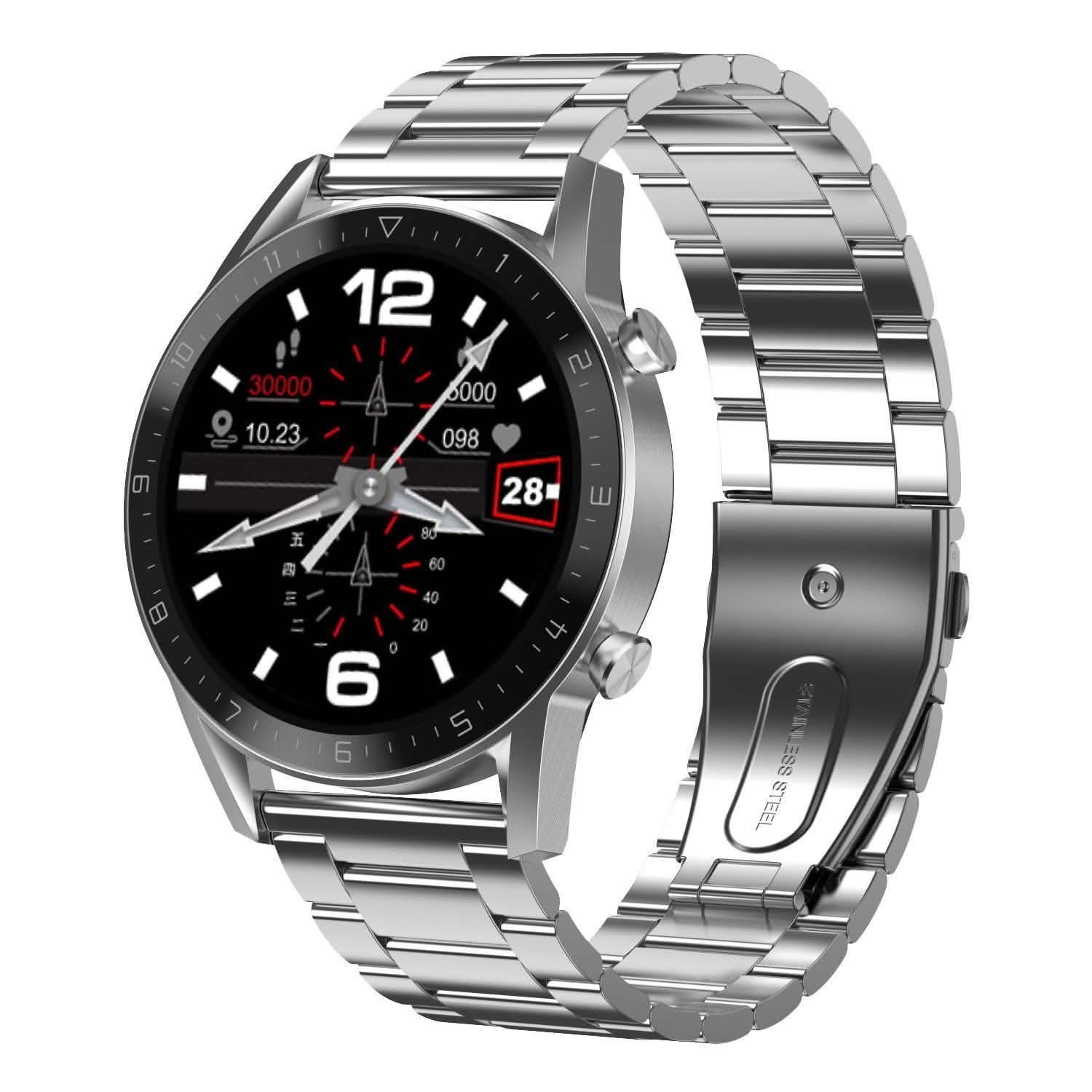 IP67 Waterproof Wireless Smartwatch Fitness Tracker Silver Smart Watches - Tophatter Daily Deals
