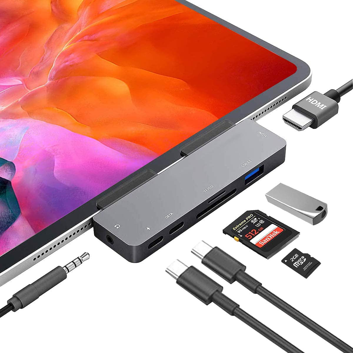 iPad Pro USB C Hub iPad USB Hub - Tophatter Daily Deals
