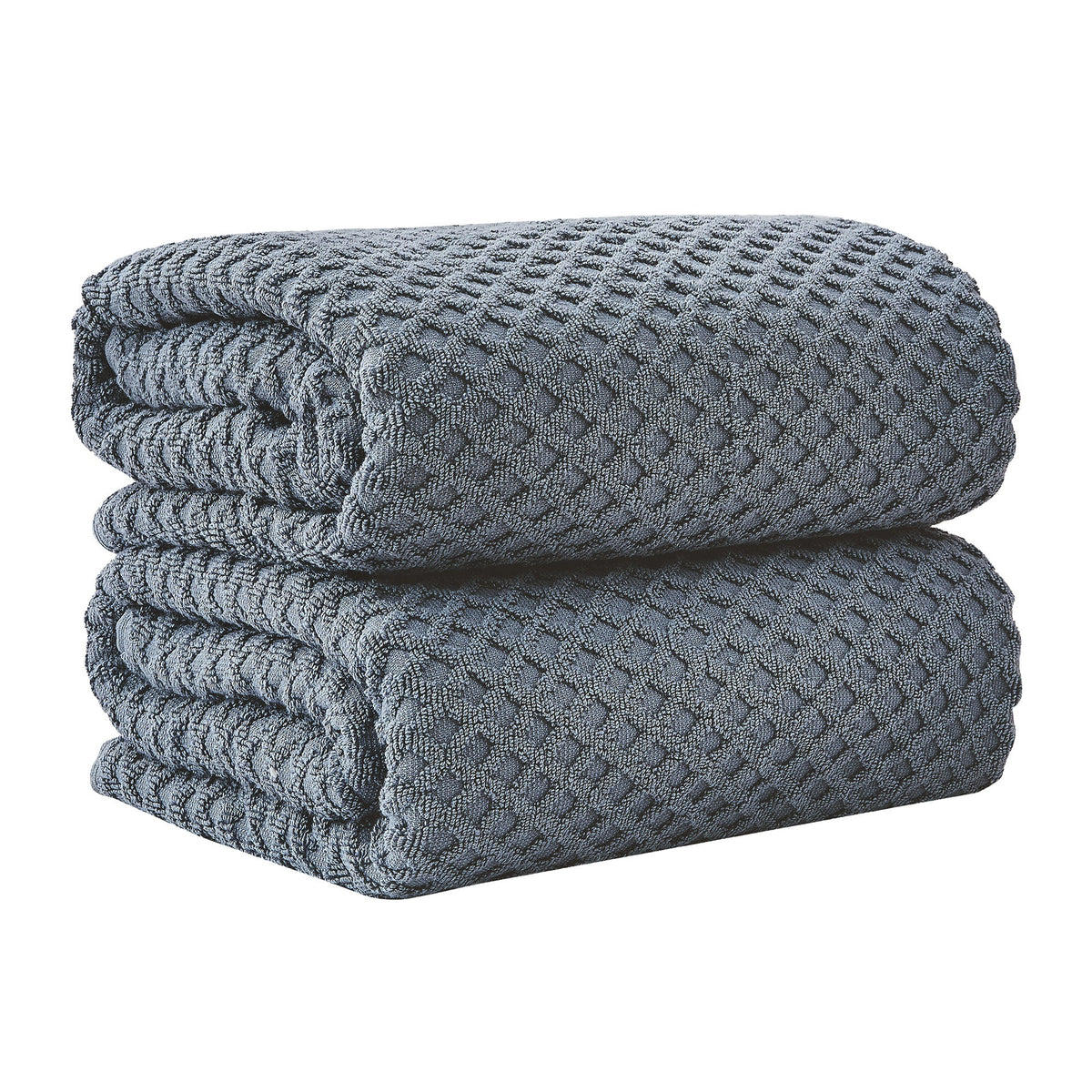 Cotton Diamond Waffle Weave Bath Towel Set - Grayson Collection Bath Sheet (Pack of 2) Blue Bath - Tophatter Daily Deals