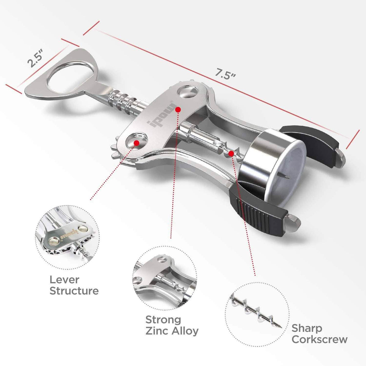IPOW Wing Corkscrew Wine & Dining - Tophatter Daily Deals