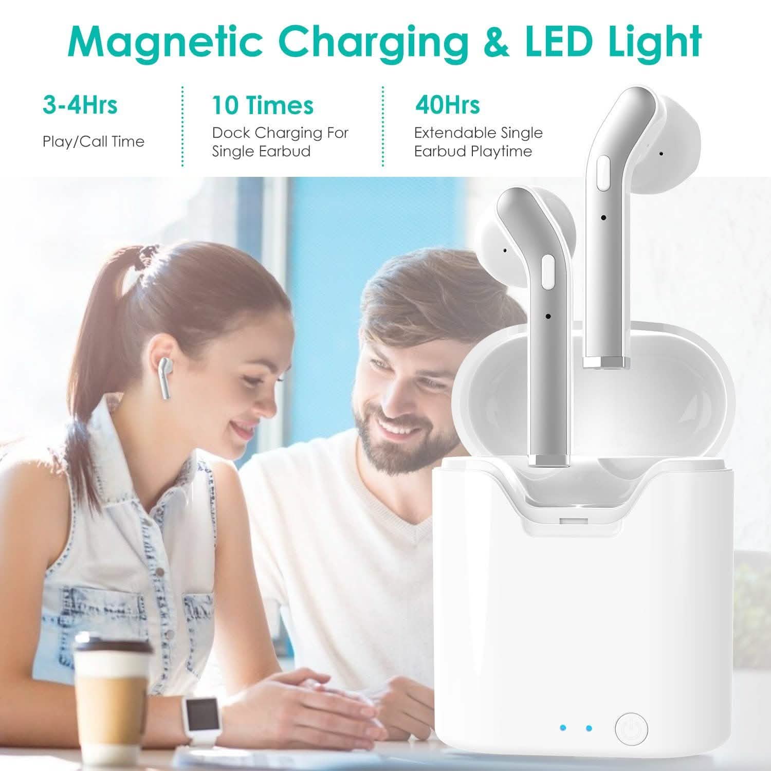 IPX5 Waterproof Wireless 5.0 TWS Earbuds Headphones - Tophatter Daily Deals