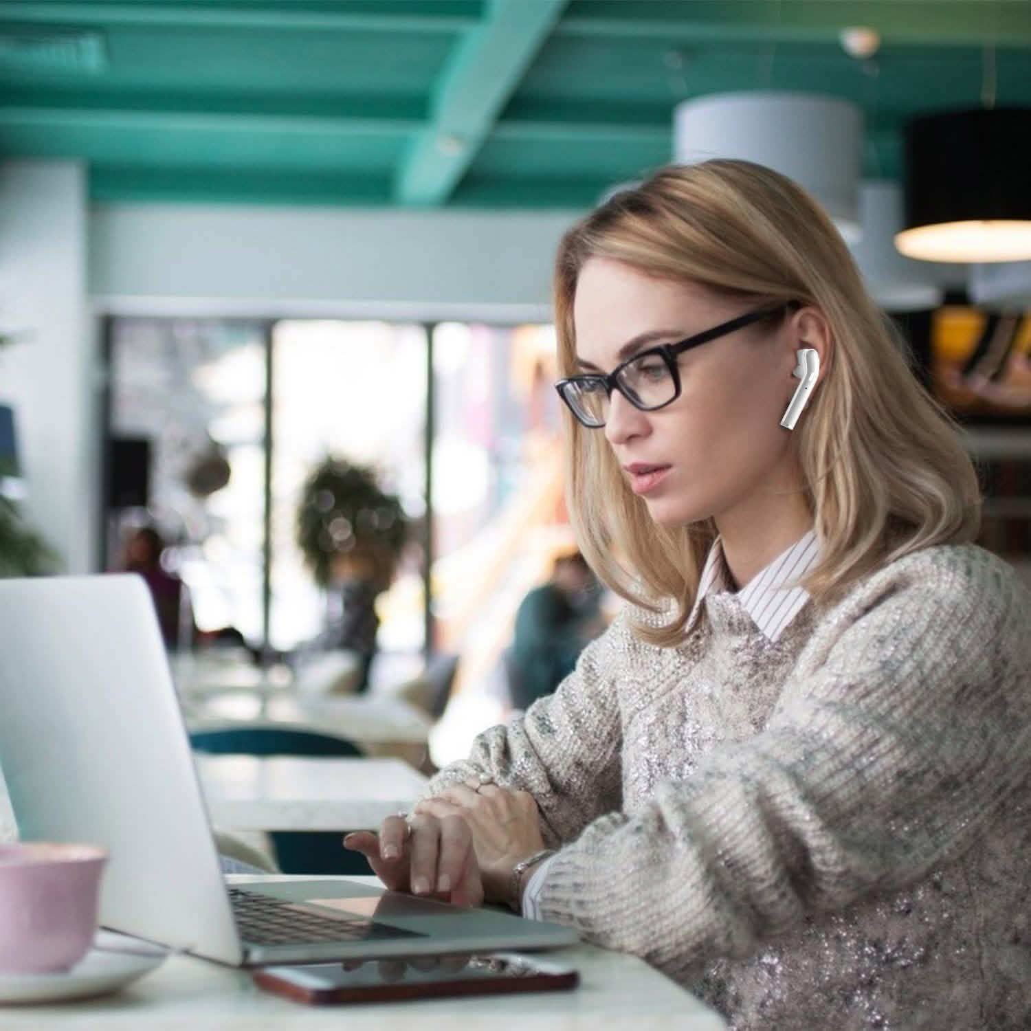 IPX5 Waterproof Wireless 5.0 TWS Earbuds Headphones - Tophatter Daily Deals