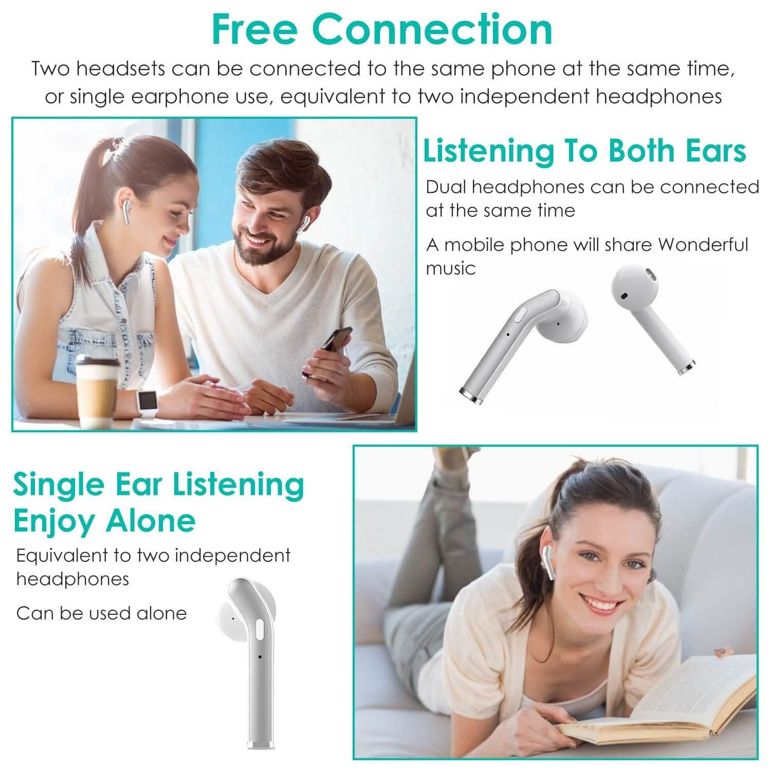 IPX5 Waterproof Wireless 5.0 TWS Earbuds Headphones - Tophatter Daily Deals