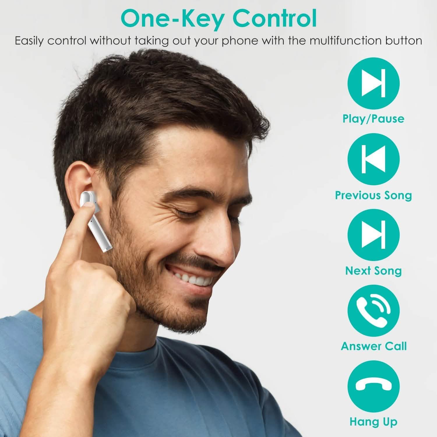 IPX5 Waterproof Wireless 5.0 TWS Earbuds Headphones - Tophatter Daily Deals