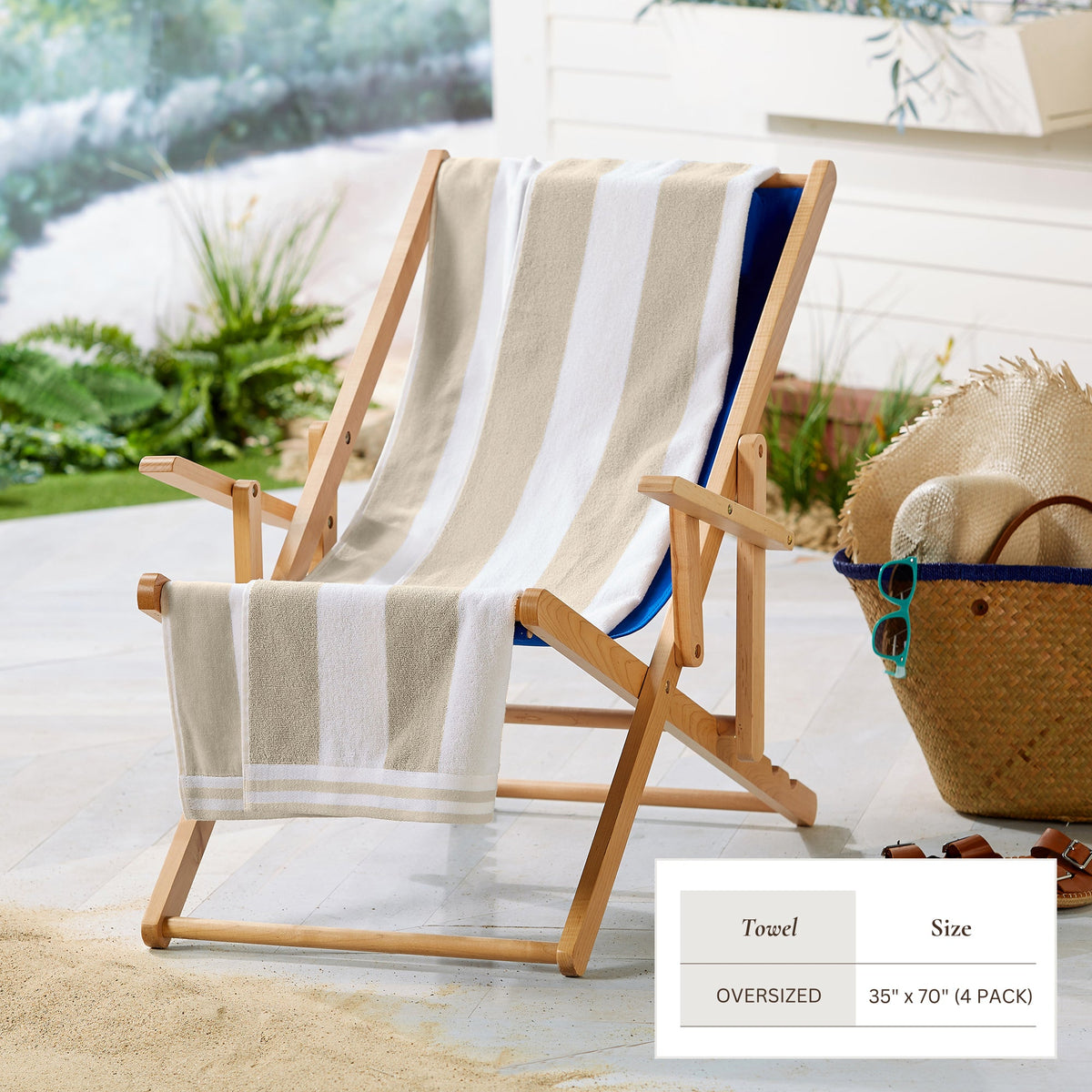 Striped Cabana Beach Towel - Edgartown Collection Bath - Tophatter Daily Deals