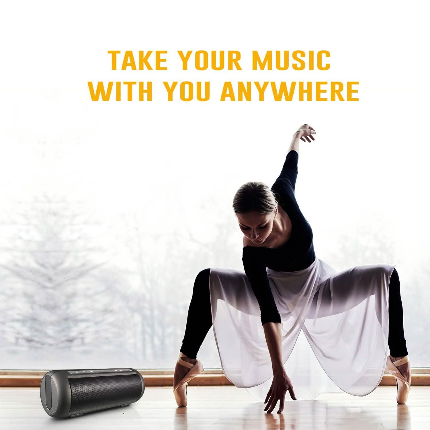 iRola Wireless Speaker Powerful Dual Subwoofer Streo Speakers - Tophatter Daily Deals