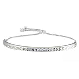 Italian Solid Sterling Silver Adjustable Bangle Bracelet Bracelets - Tophatter Daily Deals