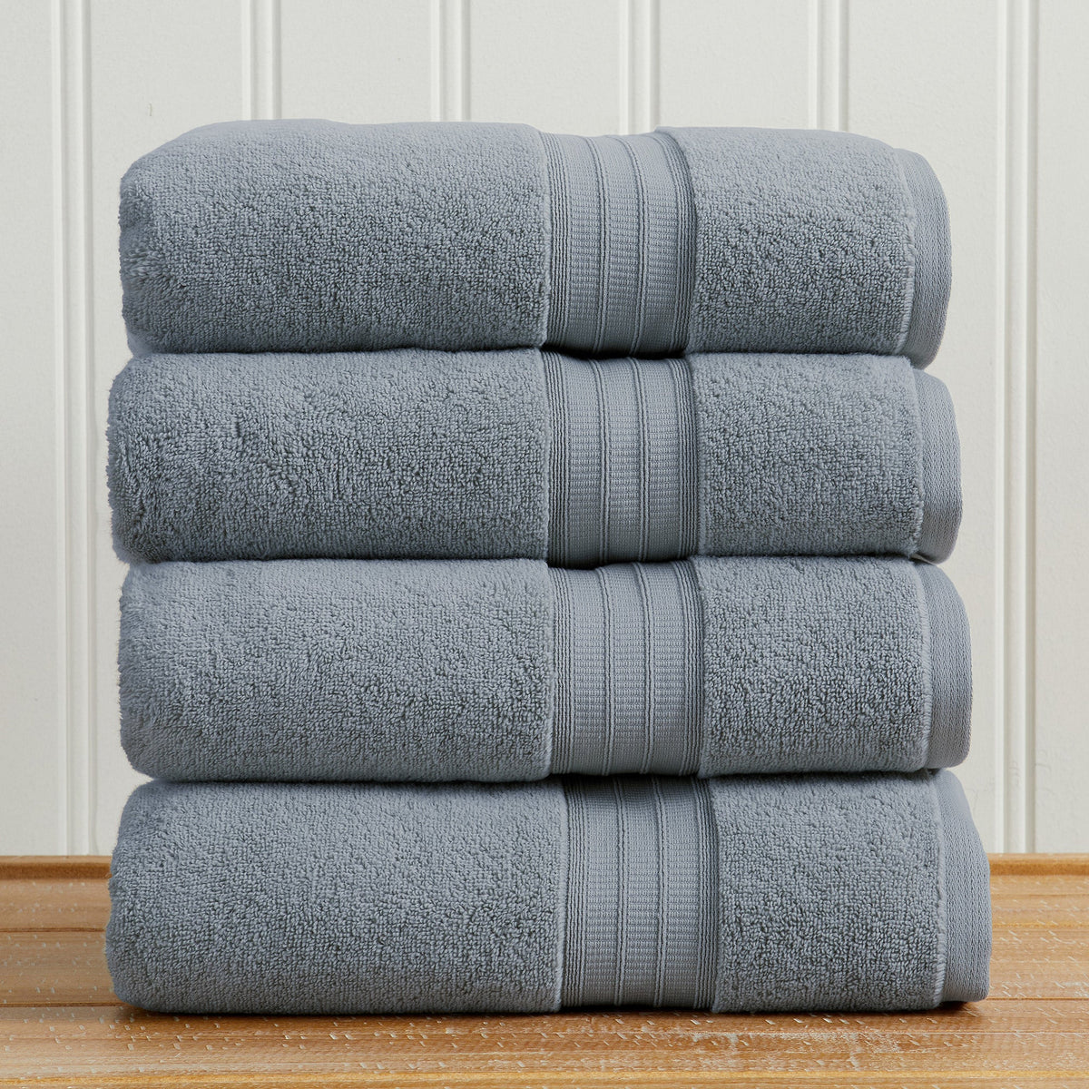 100% Cotton Premium Bath Towel Set - Chiara Collection Bath Towel (Pack of 4) Blue Bath - Tophatter Daily Deals