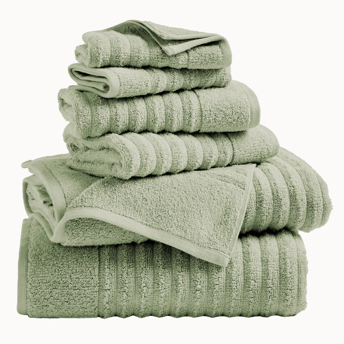 Luxury Combed Cotton Bath Towel Set - Karina Collection 6 Piece Set Eucalyptus Bath - Tophatter Daily Deals