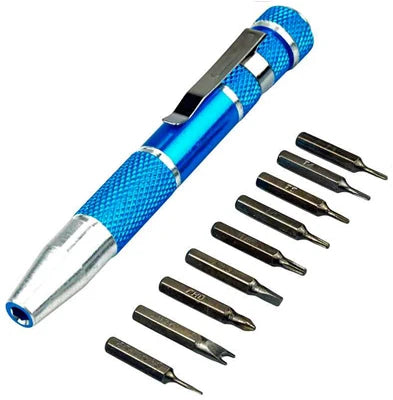 10Pc Magnetic Screwdriver Set w/ 9 CR-V Bits & 1 Magnetic Bit Holder - Tophatter Daily Deals