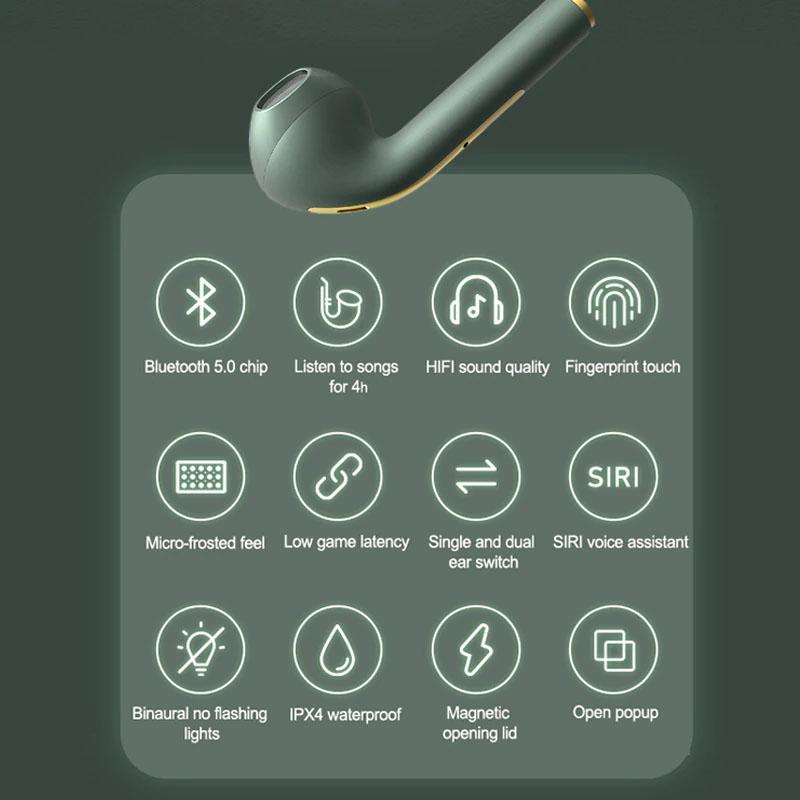 J18 TWS Bluetooth Earphone Stereo True Wireless Headset Earbuds In-Ear Headphones - Tophatter Daily Deals