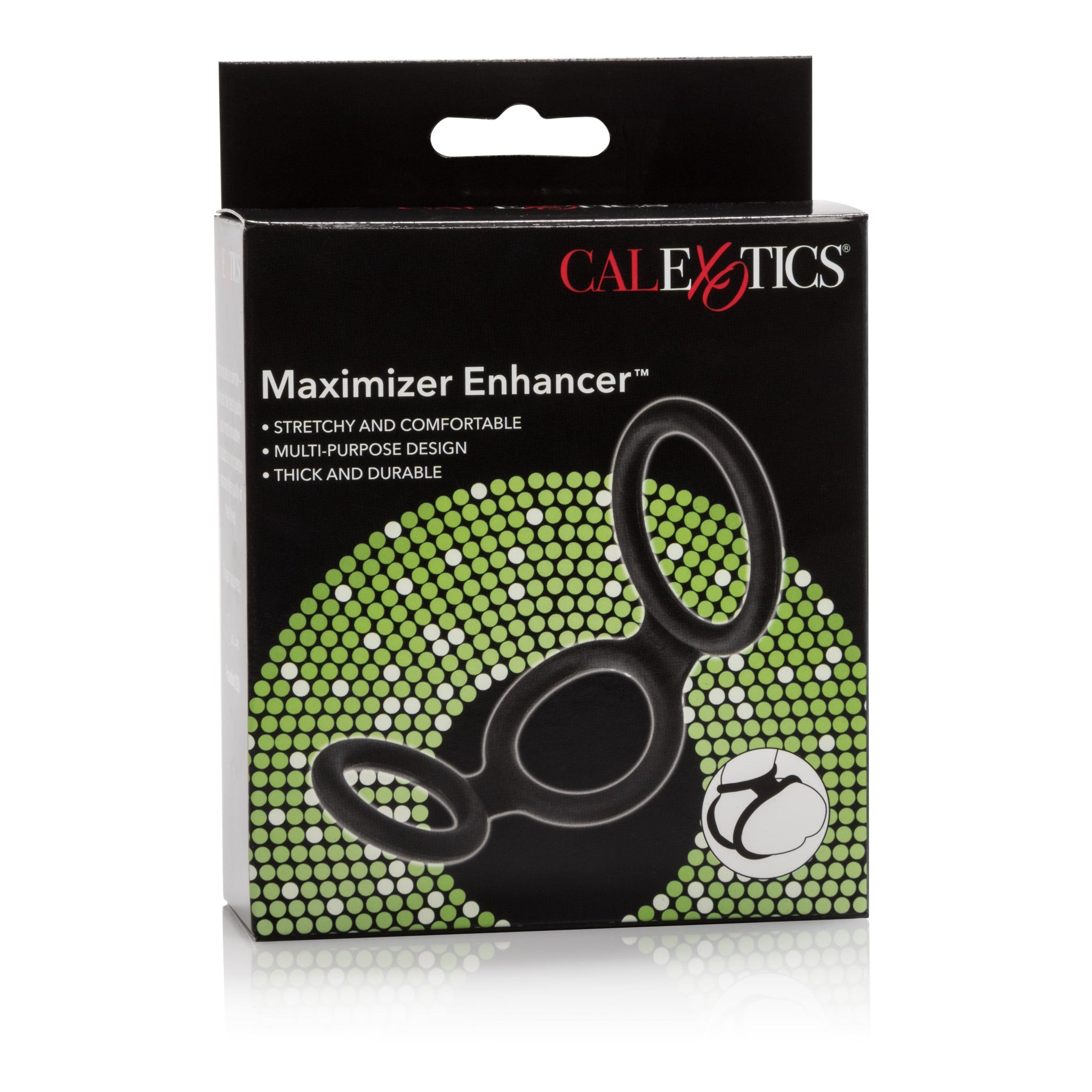 Maximizer Enhancer Triple Silicone Ring Set Black with 2 Inch Base, 1.5 Inch Scrotum, and 1.25 Inch Shaft Rings > Cock Ring > Sets - Tophatter Daily Deals