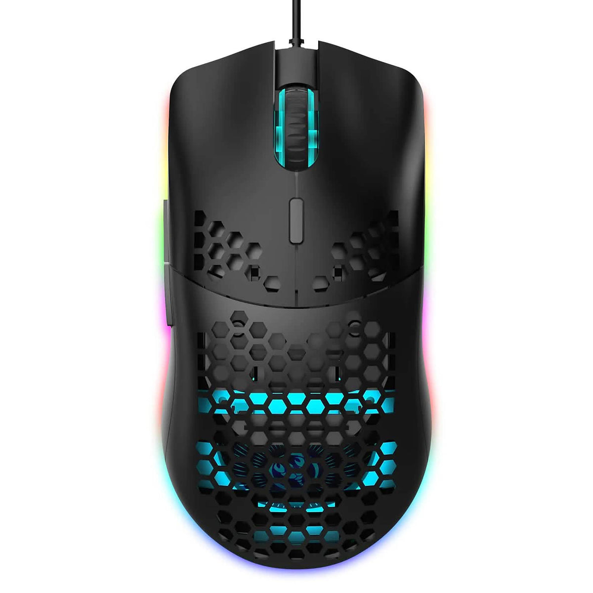 J900 Honeycomb Hollow Wired Gaming Mouse Black Computer Mice - Tophatter Daily Deals
