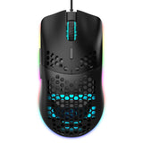 J900 Honeycomb Hollow Wired Gaming Mouse Black Computer Mice - Tophatter Daily Deals