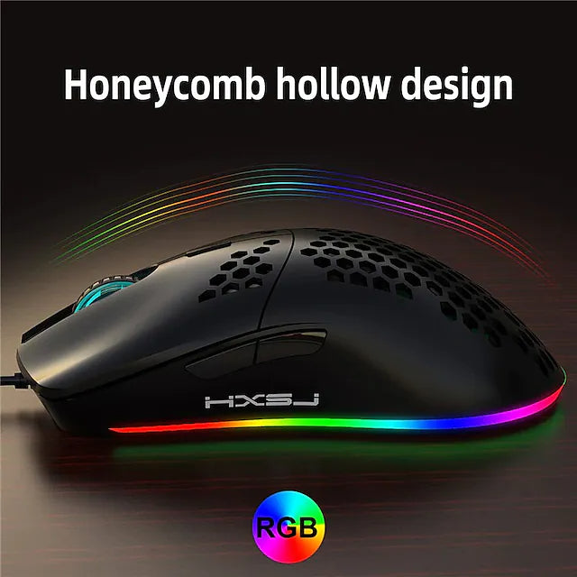 J900 Honeycomb Hollow Wired Gaming Mouse Gaming Mouse - Tophatter Daily Deals