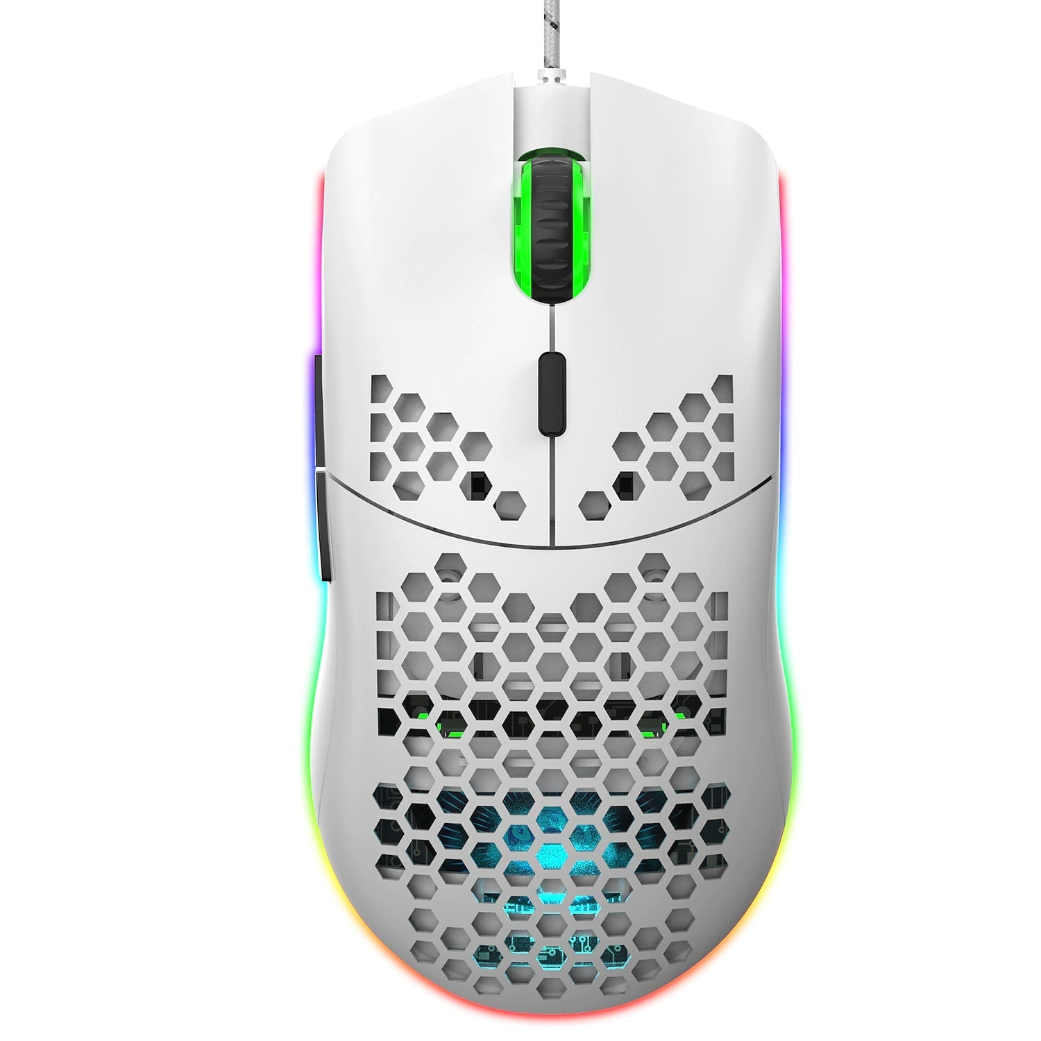 J900 Honeycomb Hollow Wired Gaming Mouse White Gaming Mouse - Tophatter Daily Deals