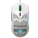 J900 Honeycomb Hollow Wired Gaming Mouse White Computer Mice - Tophatter Daily Deals