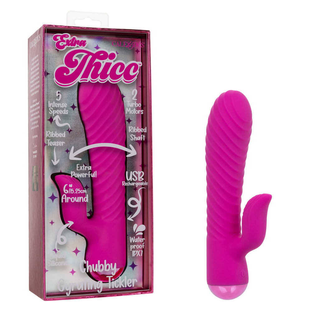 Extra Thicc Chubby Gyrating Tickler – 6 Inch Dual Motor Vibrator > Vibrators > Ladies > Rabbit - Tophatter Daily Deals