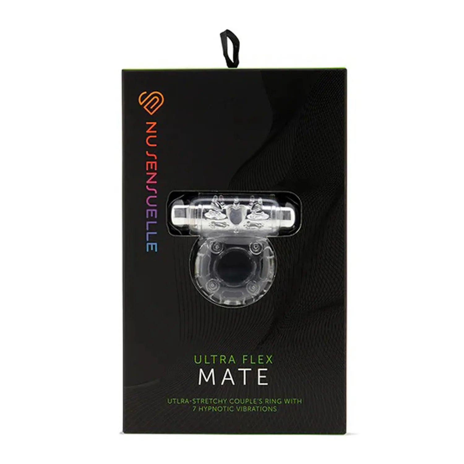 Nu Sensuelle Ultra Flex Mate (Black / Clear) – Couples Ring with Vibration > Cock Ring > Vibrating - Tophatter Daily Deals