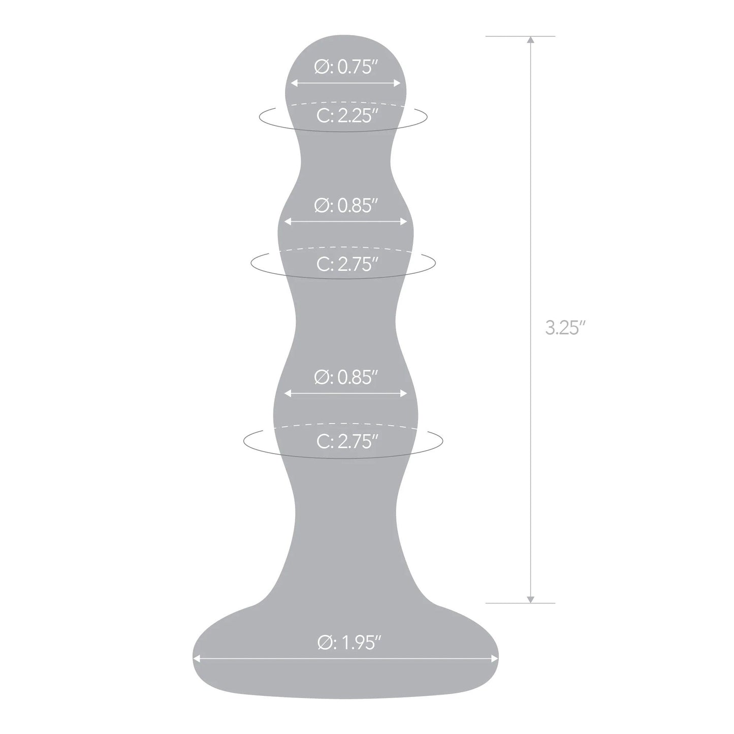Glas 4 Inch Triple Play Beaded Clear Glass Butt Plug > Glass > Toys - Tophatter Daily Deals
