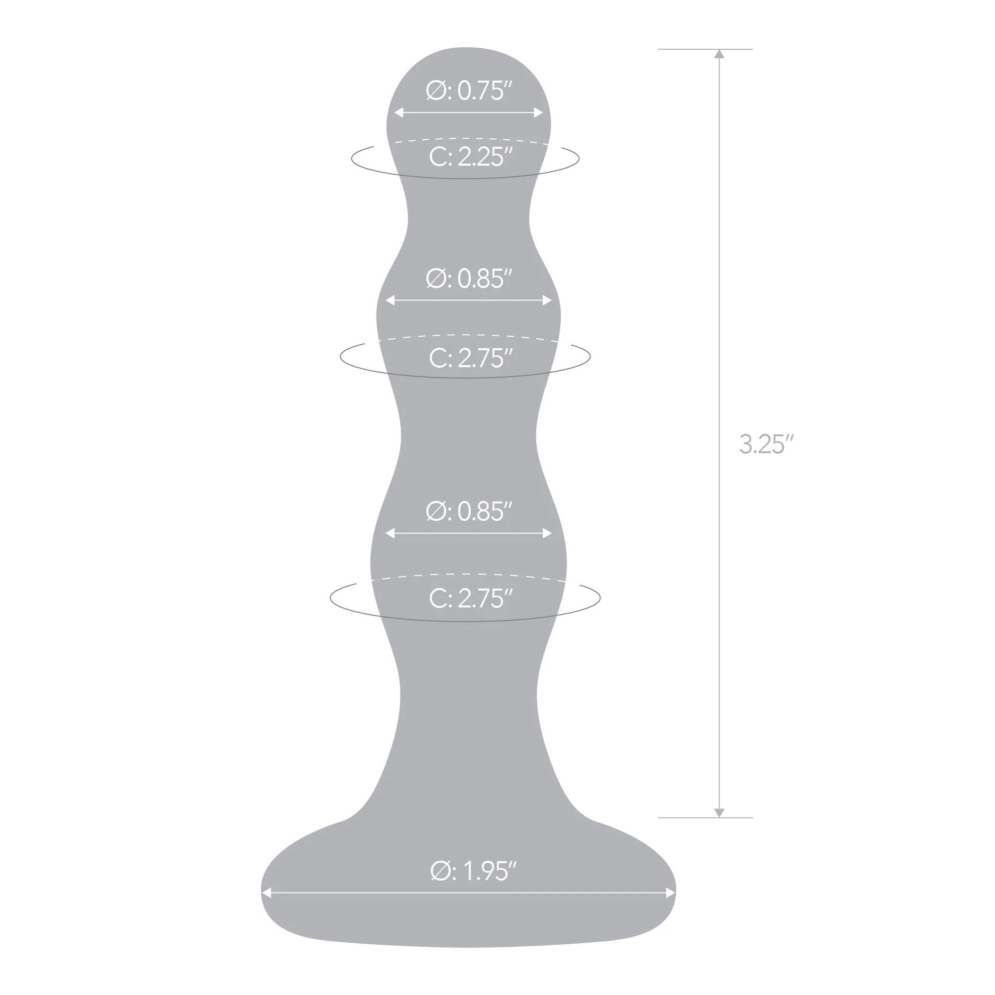 Glas 4 Inch Triple Play Beaded Clear Glass Butt Plug > Glass > Toys - Tophatter Daily Deals