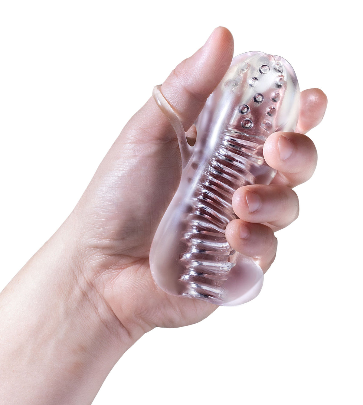 Rize Squeezy (Clear) – Textured Male Masturbator Sleeve > Sex Toys For Men > Masturbators > Manual - Tophatter Daily Deals