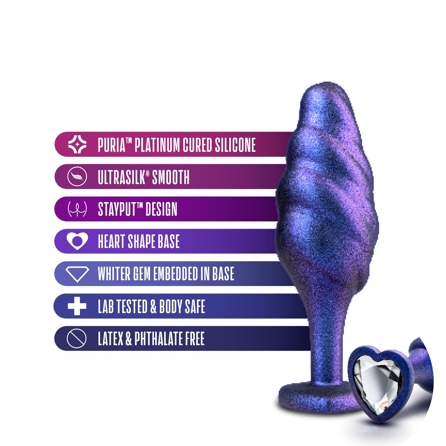 Anal Adventures Matrix Bumped Bling Butt Plug – Decorative Butt Plug > Anal Range > Butt Plugs - Tophatter Daily Deals