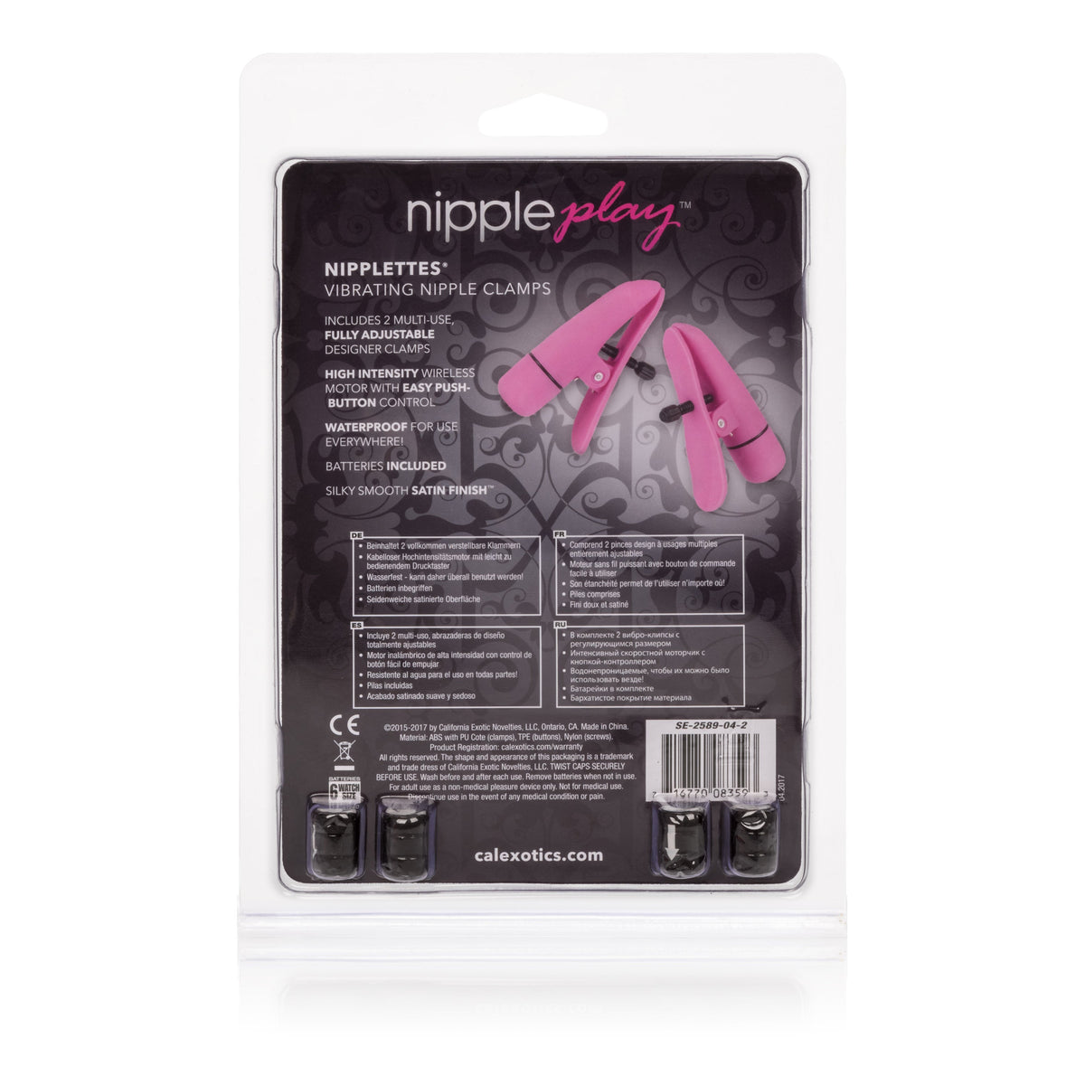 Nipple Play Nipplettes Vibrating Adjustable Nipple Clamps Pink 2.75 Inch Waterproof > Sex Toys > Nipple Suckers - Tophatter Daily Deals