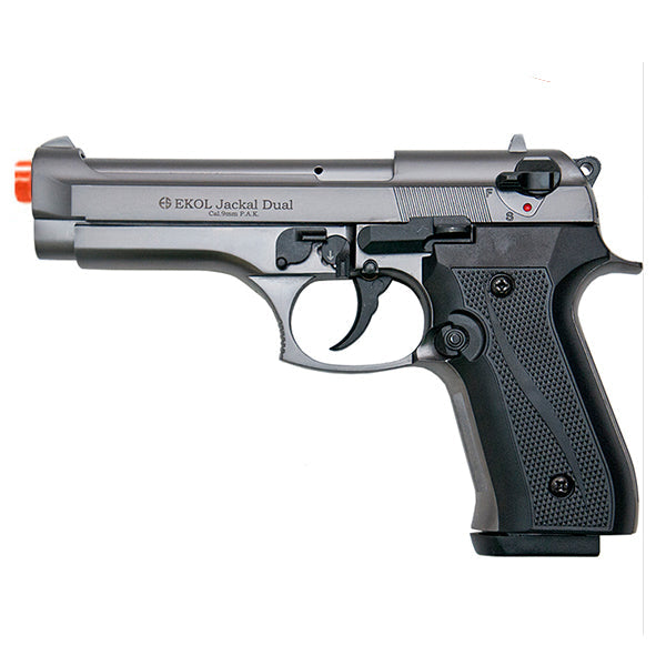 EKOL Jackal Dual Magnum Fume - Full Auto Front Firing 9mm Blank Gun - Tophatter's Weapons'N'Deals Blank Firing Replica Guns - Tophatter Daily Deals