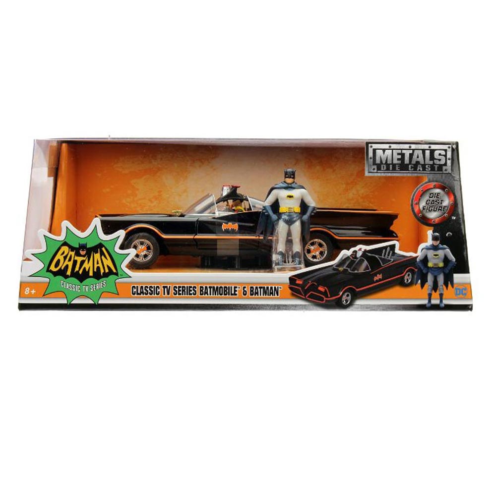 Batman Classic TV Series – Batmobile with Figures 1:24 Scale Diecast Model Diecast Model Car - Tophatter Daily Deals