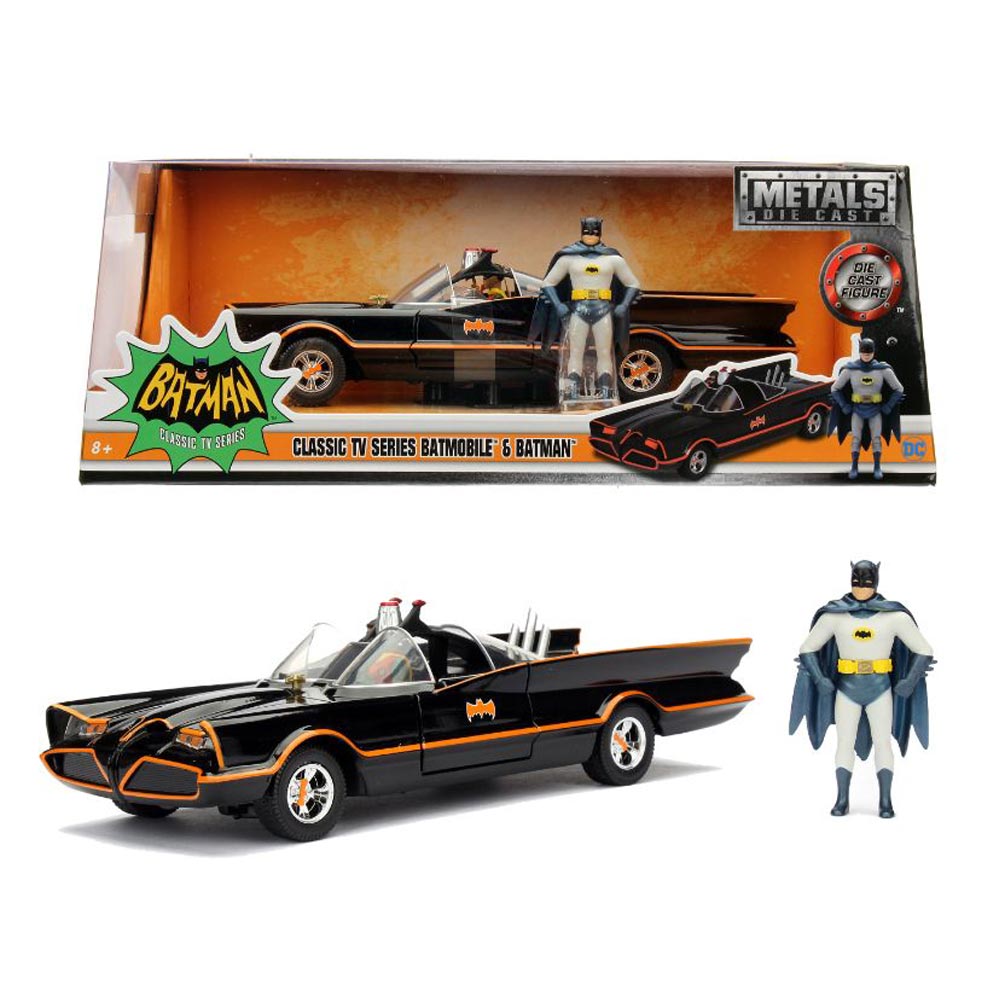 Batman Classic TV Series – Batmobile with Figures 1:24 Scale Diecast Model Diecast Model Car - Tophatter Daily Deals