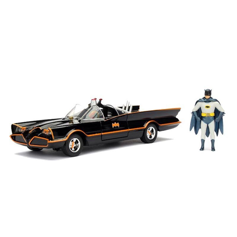 Batman Classic TV Series – Batmobile with Figures 1:24 Scale Diecast Model Diecast Model Car - Tophatter Daily Deals