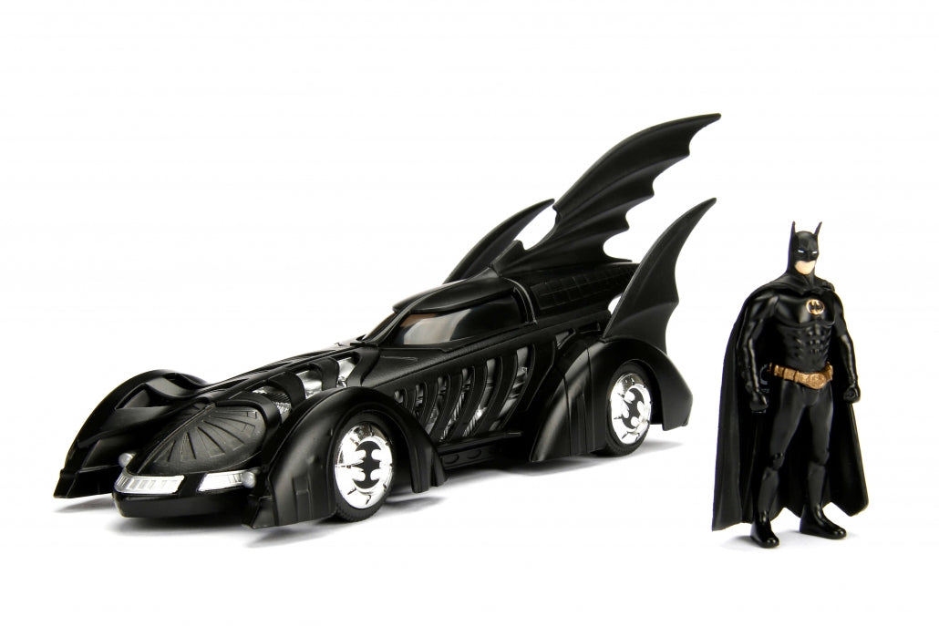 Batman Forever – 1:24 Batmobile with Batman Figure Die-Cast Collectible Collectible Figure - Tophatter Daily Deals