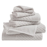 Cotton Diamond Waffle Weave Bath Towel Set - Grayson Collection 6 Piece Set Light Gray Bath - Tophatter Daily Deals