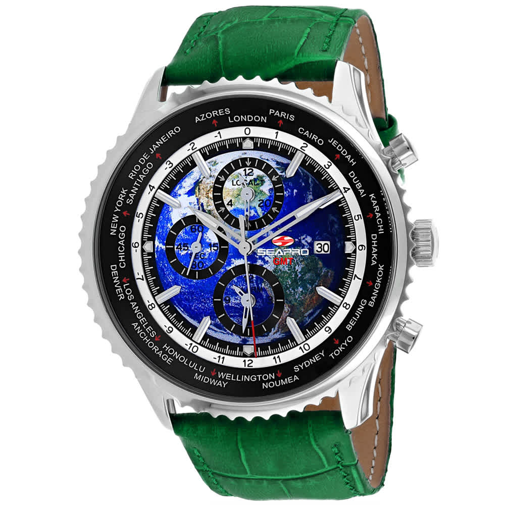 Seapro Men's Meridian World Timer GMT // SP7133 Blue Watches - Tophatter Daily Deals