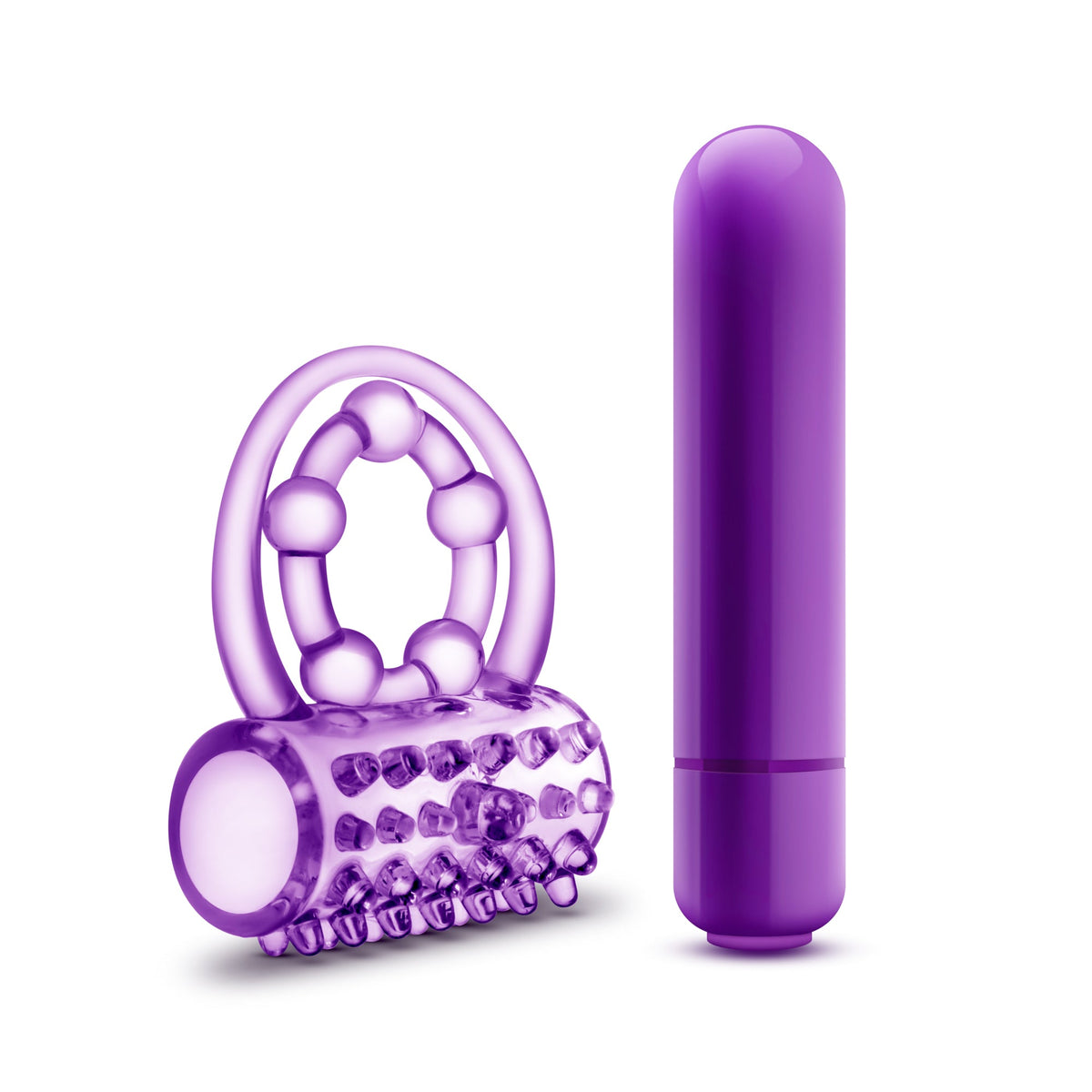 Play With Me The Player Vibrating Double Strap Cock Ring in Purple > Cock Ring > Vibrating - Tophatter Daily Deals