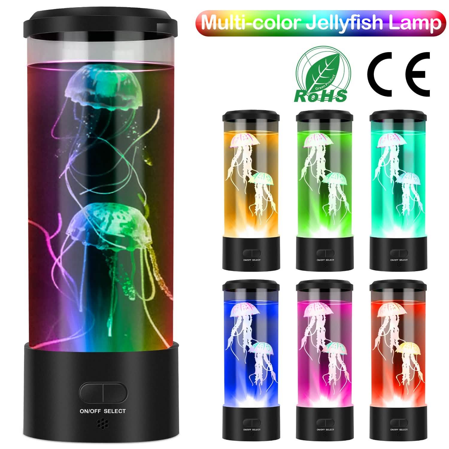 Jellyfish Lava Lamp Multicolor Changing Mood Night Light Indoor Lighting - Tophatter Daily Deals