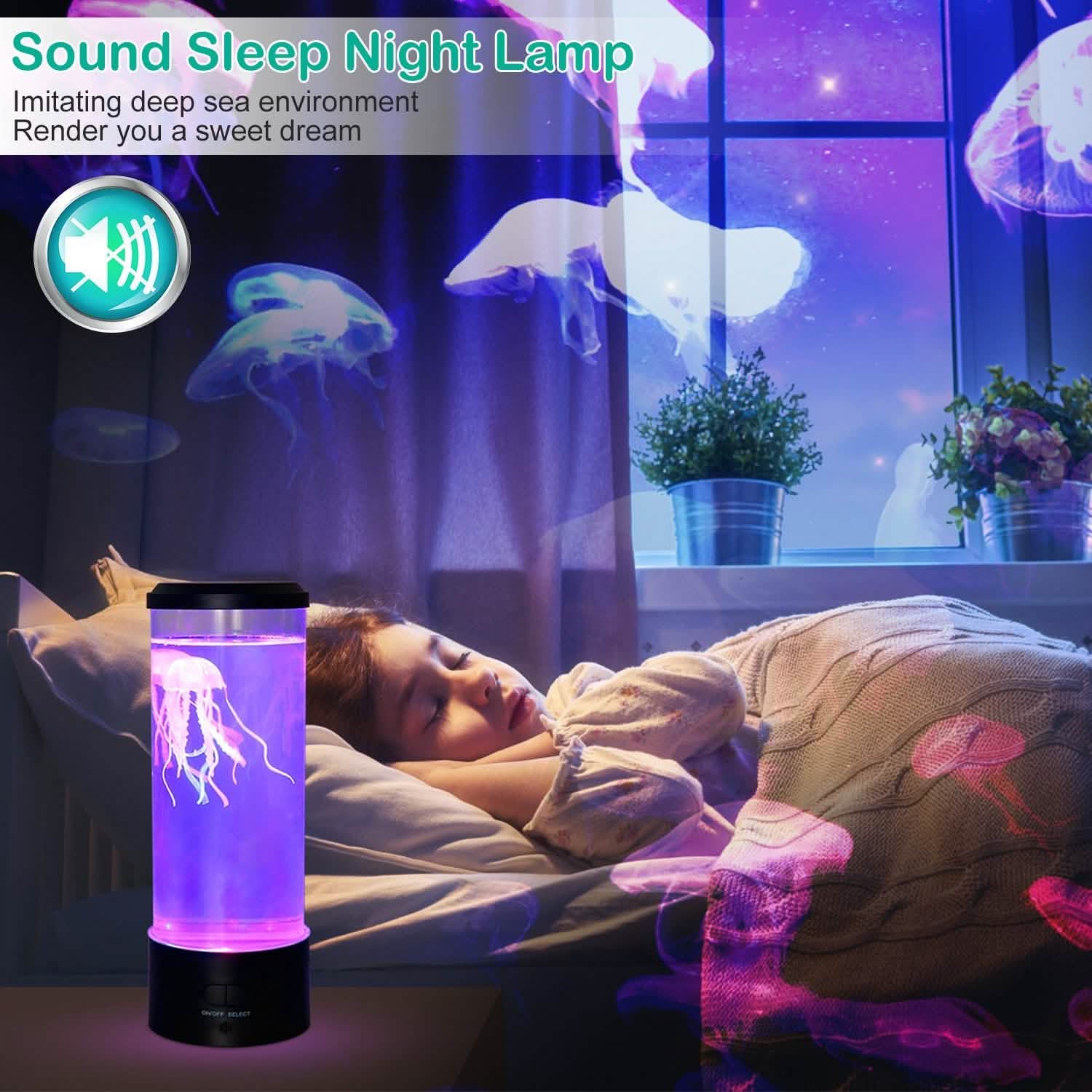 Jellyfish Lava Lamp Multicolor Changing Mood Night Light Indoor Lighting - Tophatter Daily Deals