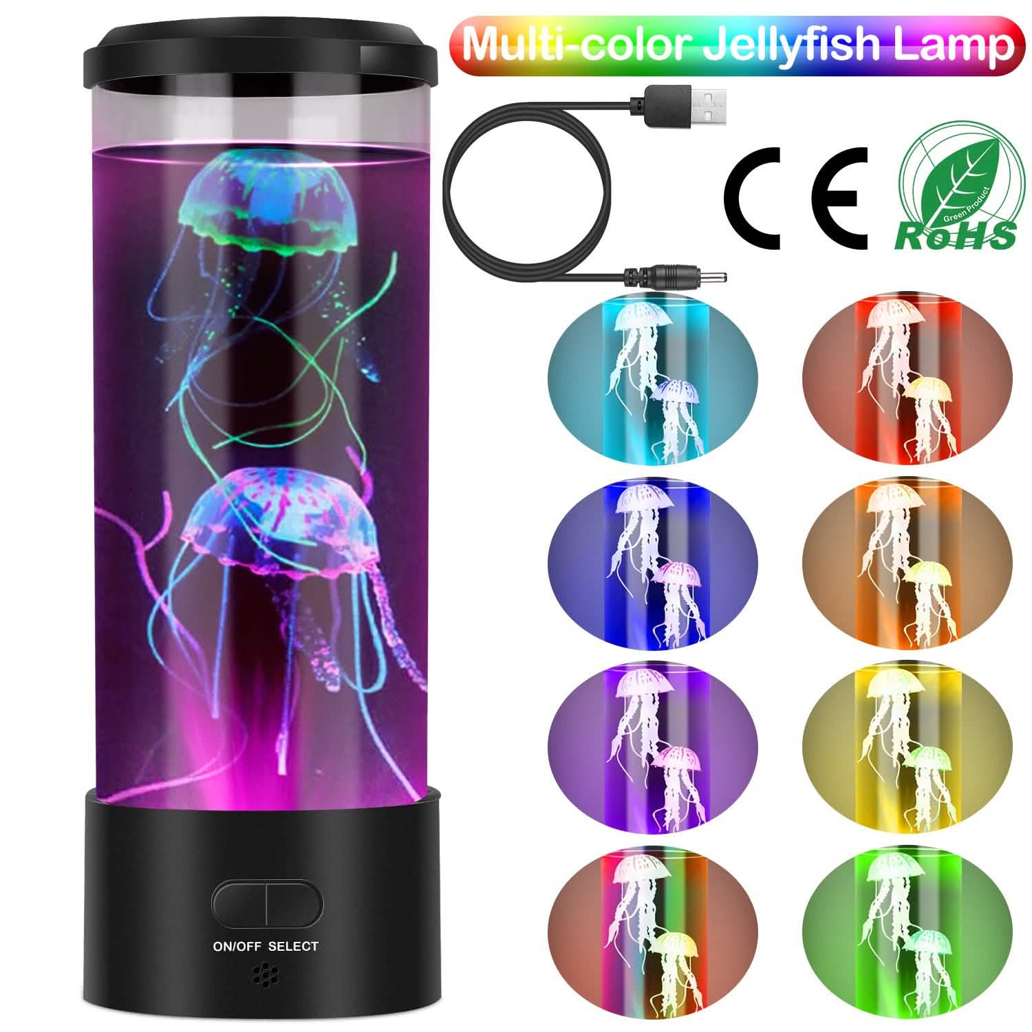 Jellyfish Lava Lamp Multicolor Changing Mood Night Light Indoor Lighting - Tophatter Daily Deals