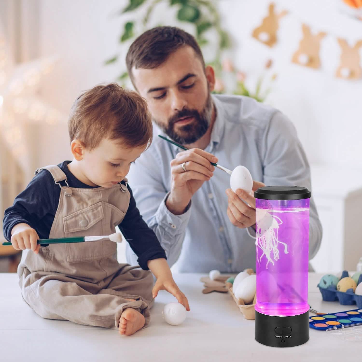 Jellyfish Lava Lamp Multicolor Changing Mood Night Light Indoor Lighting - Tophatter Daily Deals